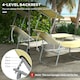 image 3 of Outsunny Folding Sun Lounger Set of 2 w/ Sunshade Adjustable Backrest Beige
