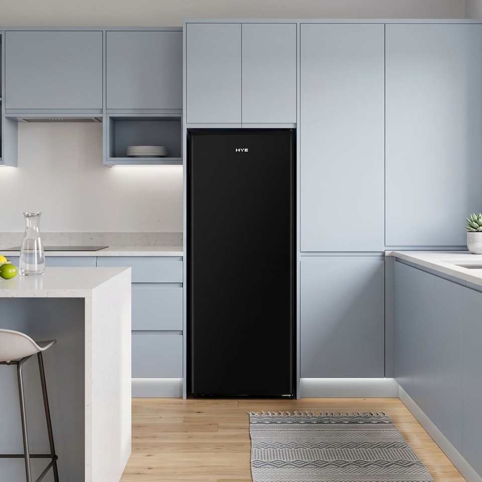image 1 of HYE Freestanding Upright Freezer, 168 Litre, 55cm, Black - RF01SDFR168B01