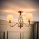 image 3 of ValueLights Memphis Traditional Antique Brass 3 Way Ceiling Light Chandelier | Gold