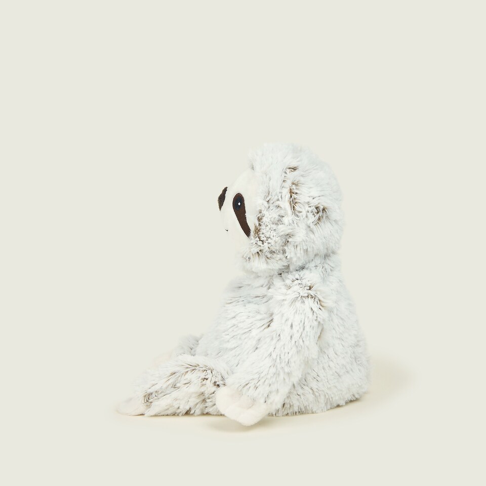image 1 of Warmies Marshmallow Sloth Plush Junior Size, Microwavable Plush with French Lavender Scent, Fully Heatable Cuddly Sloth Toy for Anxiety and Pain Relief