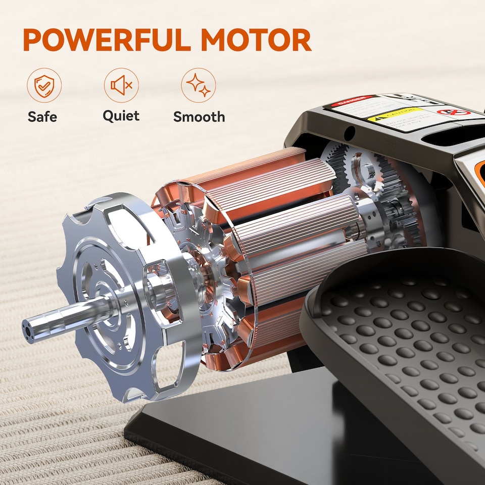 image 1 of SPORTNOW Under Desk Elliptical Machine for Home, Seated Pedal Exerciser