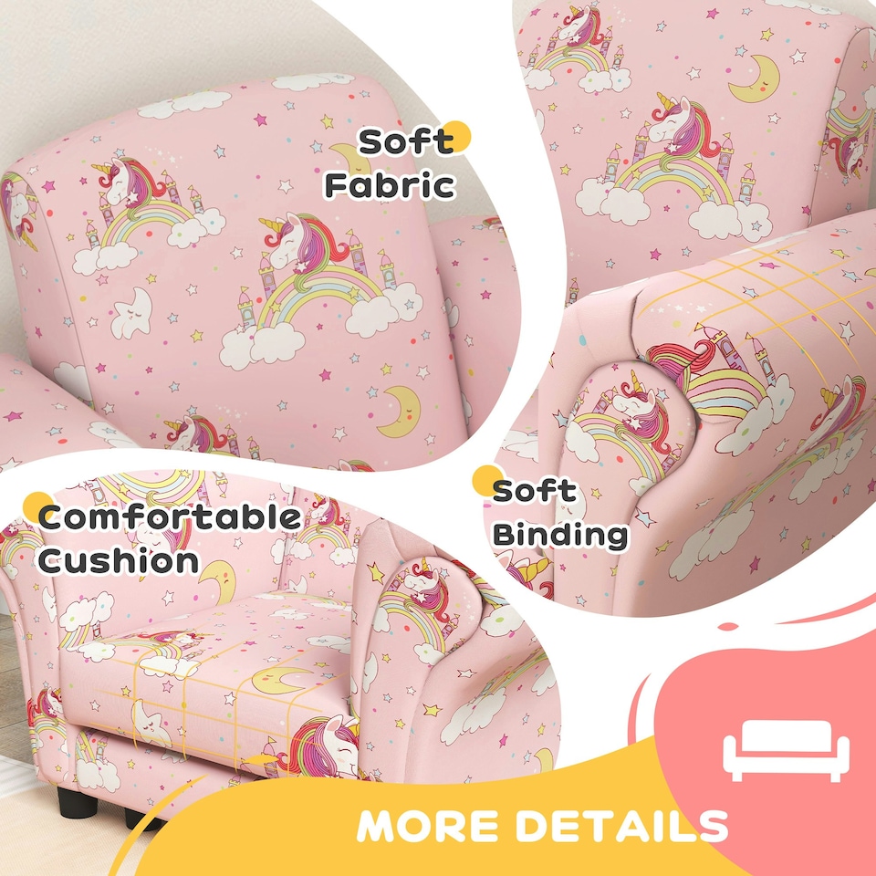 image 1 of AIYAPLAY 2 Piece Kids Sofa Set with Dinosaur Design, for Nursery