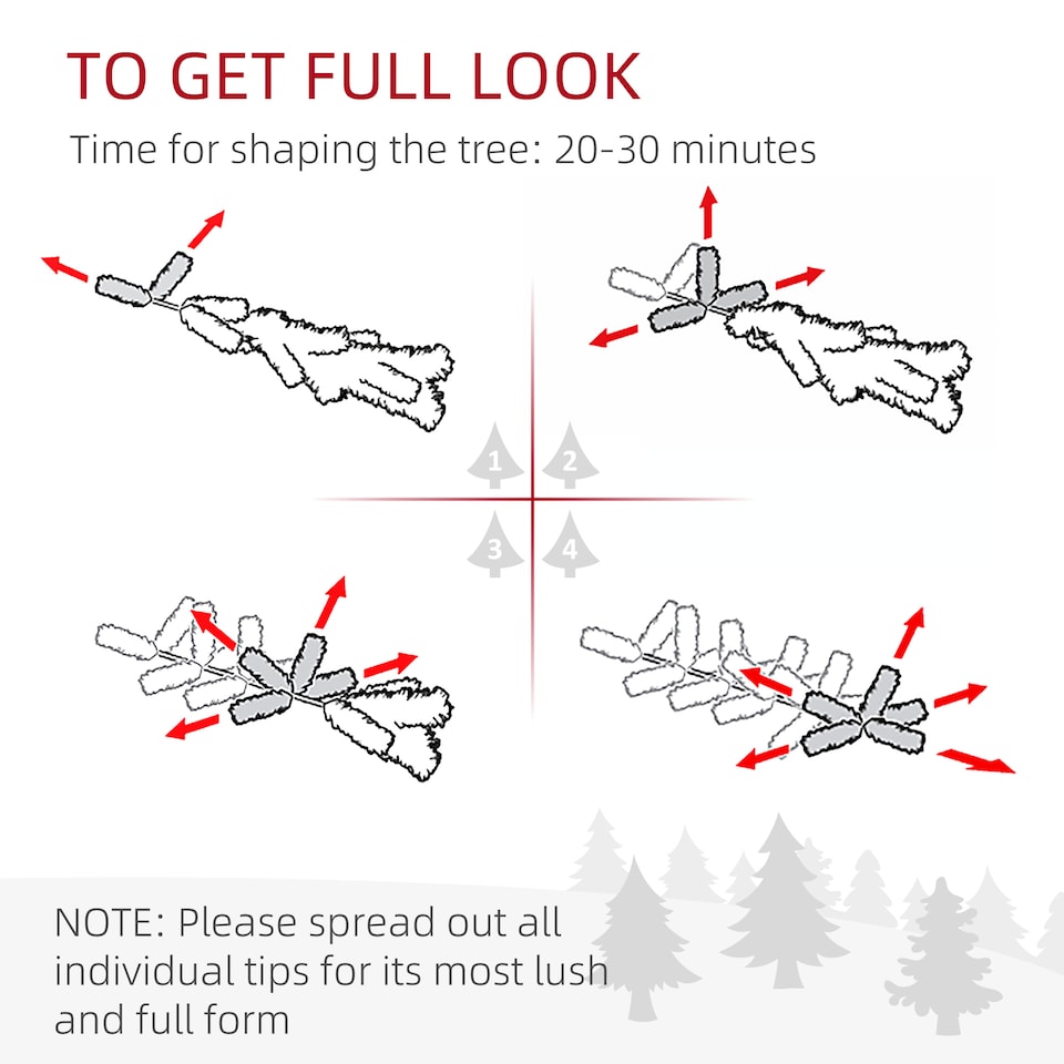 image 1 of HOMCOM 5ft Artificial Prelit Christmas Tree with Warm White LED Lights and 486 Tips, Metal Stand, Xmas Tree with Purple Ornaments for Home Office Holiday