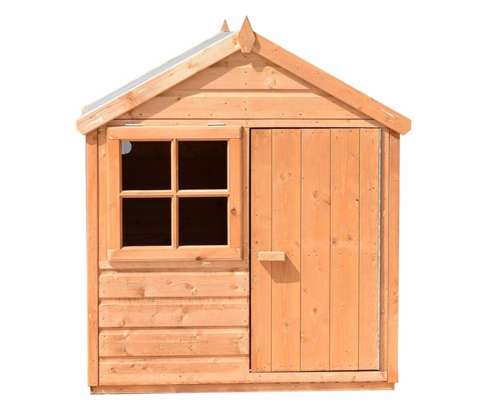 image 1 of Playhut 4 x 4 Feet Single Door with One Opening Window Playhouse | Brown