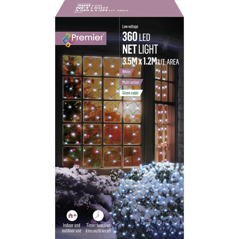 Premier Net LED Lights White 3.5 x 1.2m