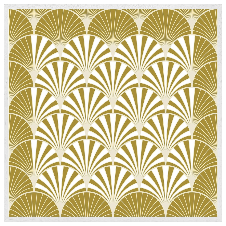 image 1 of Golden semi circles (Picture Frame) White | L