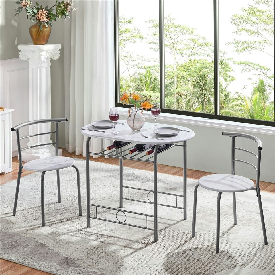 image 1 of Yaheetech Modern Round Dining Table Set