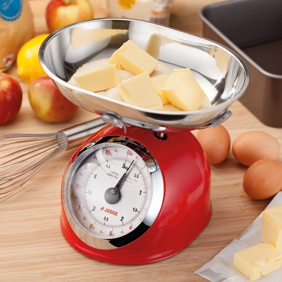 image 1 of Judge Kitchen Classic Mechanical Scale 5kg Red
