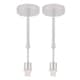 image 6 of First Choice Lighting Set of 2 Staggered 3 Tier Grey Faux Silk Slub Fabric Ceiling Adjustable Flush Shade with Copper Board Inner Chrome | Grey