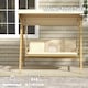 image 6 of Outsunny 3 Seater Garden Swing Chair with Adjustable Canopy and Cushions, Beige | White | Beige