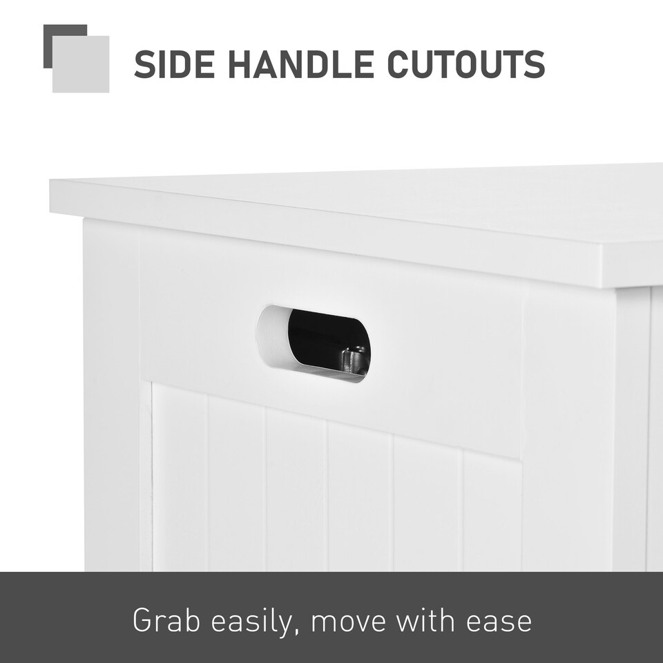 image 1 of HOMCOM Storage Box Toy Chest Cabinet Unit Organizer with Safety Hinges White