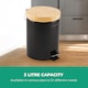 image 7 of Royalford 5L Pedal Bin with Bamboo Lid and Removable Basket