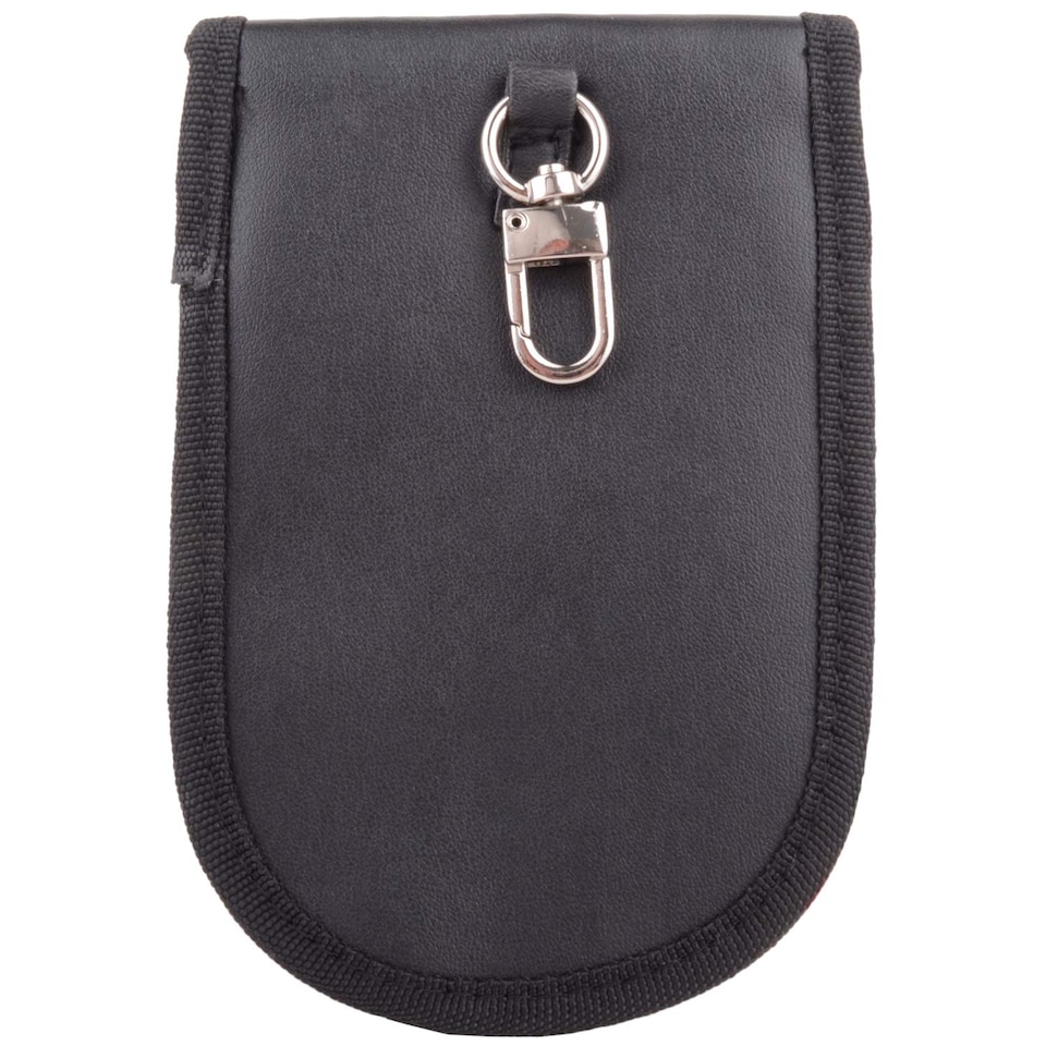 image 1 of Lorenz Twin Pack Car Key Signal Blocking Blocker Pouch Holder with Belt Clip | Black | Black