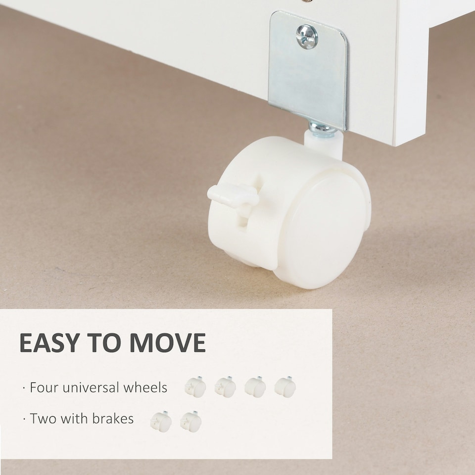 image 1 of Vinsetto Mobile Printer Stand w/ Storage Shelf Universal Wheels for Home White