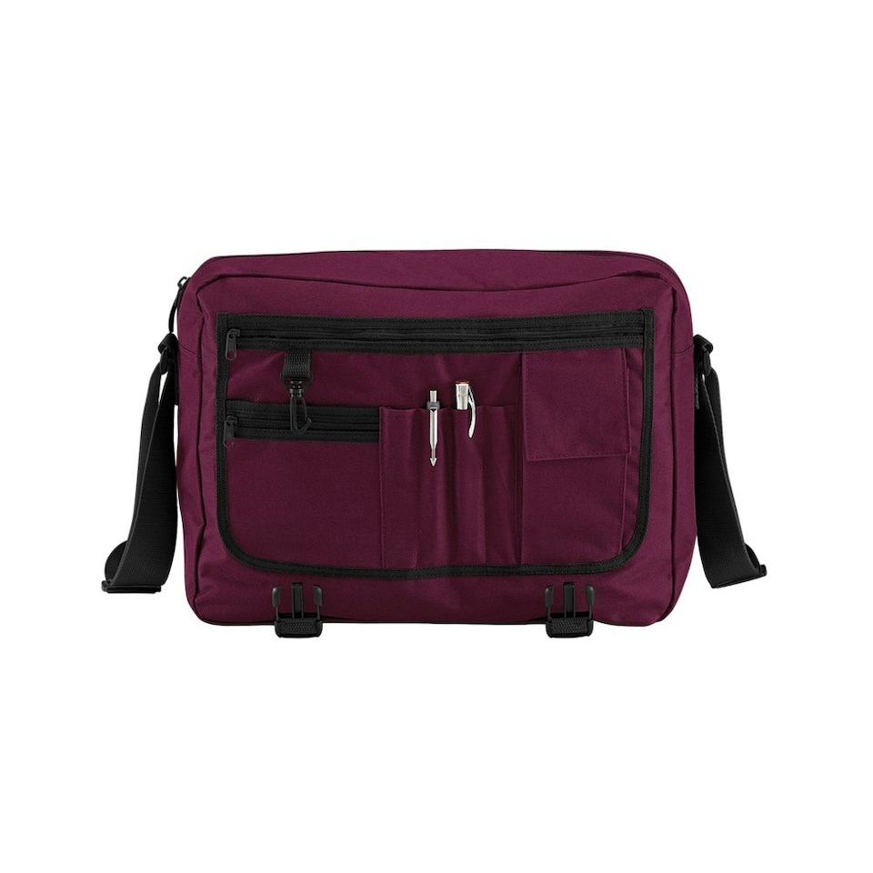 image 1 of Bagbase Contrast Detail Messenger Bag - Burgundy - One Size Purple
