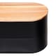 image 5 of Alton Black Bread Bin With Acacia Wood Lid Black