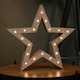 image 5 of Set of 3 Battery Operated Light up Wooden Christmas Stars with Warm White LEDs
