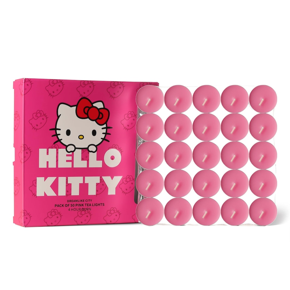 image 1 of Hello Kitty Round Pink Tealights Pack of 50 - Dreamlike City