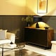 image 2 of ValueLights Gus Painted Black Table Lamp with Black Drum Shade and LED Bulb