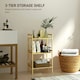 image 9 of HOMCOM 3-Tier Bamboo Bathroom Storage Shelf with Adjustable Rack, Natural