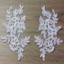 White Naomi Appliques for Dressmaking - per pack