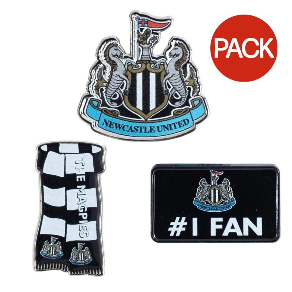 image 1 of Newcastle United FC Badge Set (Pack of 3) - Blue/Black/White - One Size