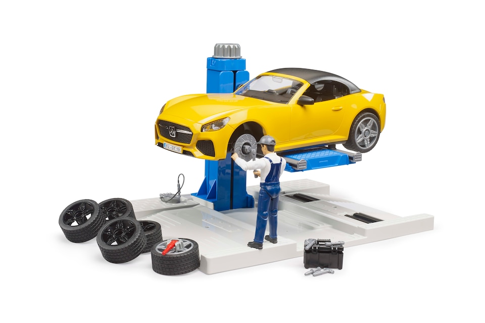 image 1 of Bruder bworld Car Service Centre BRUDER Roadster Detailed Vehicle & Playset Model