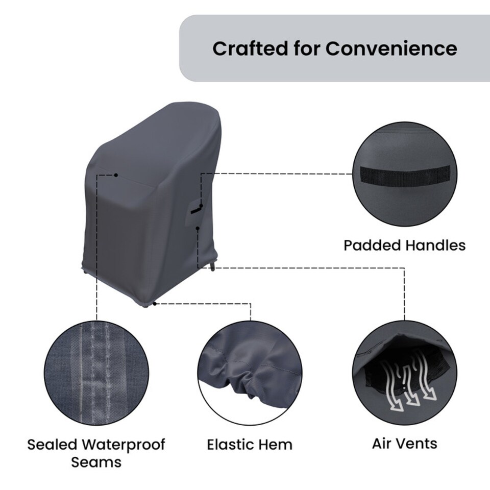 image 1 of Covers and all Farrah Patio Dining Chair Covers Set of 2 Water-Repellent UV-Resistant Polyester with Tie-Downs for Outdoor Armchairs, 22.4 W x 23.6 D
