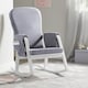 image 2 of Dursley Rocking Chair - Comfortable Rocking Chair With Padded Support, Suedette Fabric With Side Pockets & Compact Design (Pearl Grey)