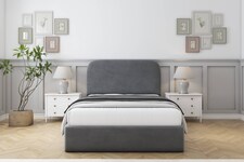 Sloomy Belvoir Armour Coniston Bed Frame With Mattress With 45" Upholstered Headboard 3' Single