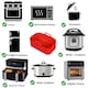 image 2 of SPARES2GO Rectangular Non-Stick Silicone Basket Drawer Liners for Air Fryer (Pack of 2, Red)