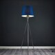 image 2 of ValueLights Camden Chrome Tripod Floor Lamp Navy Taper Shade & Bulb | Blue