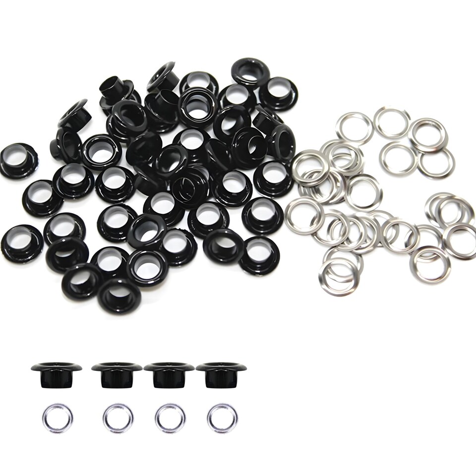image 1 of 5mm Brass Eyelets with Washers for Arts & DIY Projects - 100 Pcs