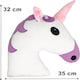 image 2 of Desire Deluxe Unicorn Emoti Cushions 37cm Novelty Soft Plush Toy for Kids - Round Cute Stuffed Funny Smile Face Emoticon Unicorn Pillow for Boys & Girls