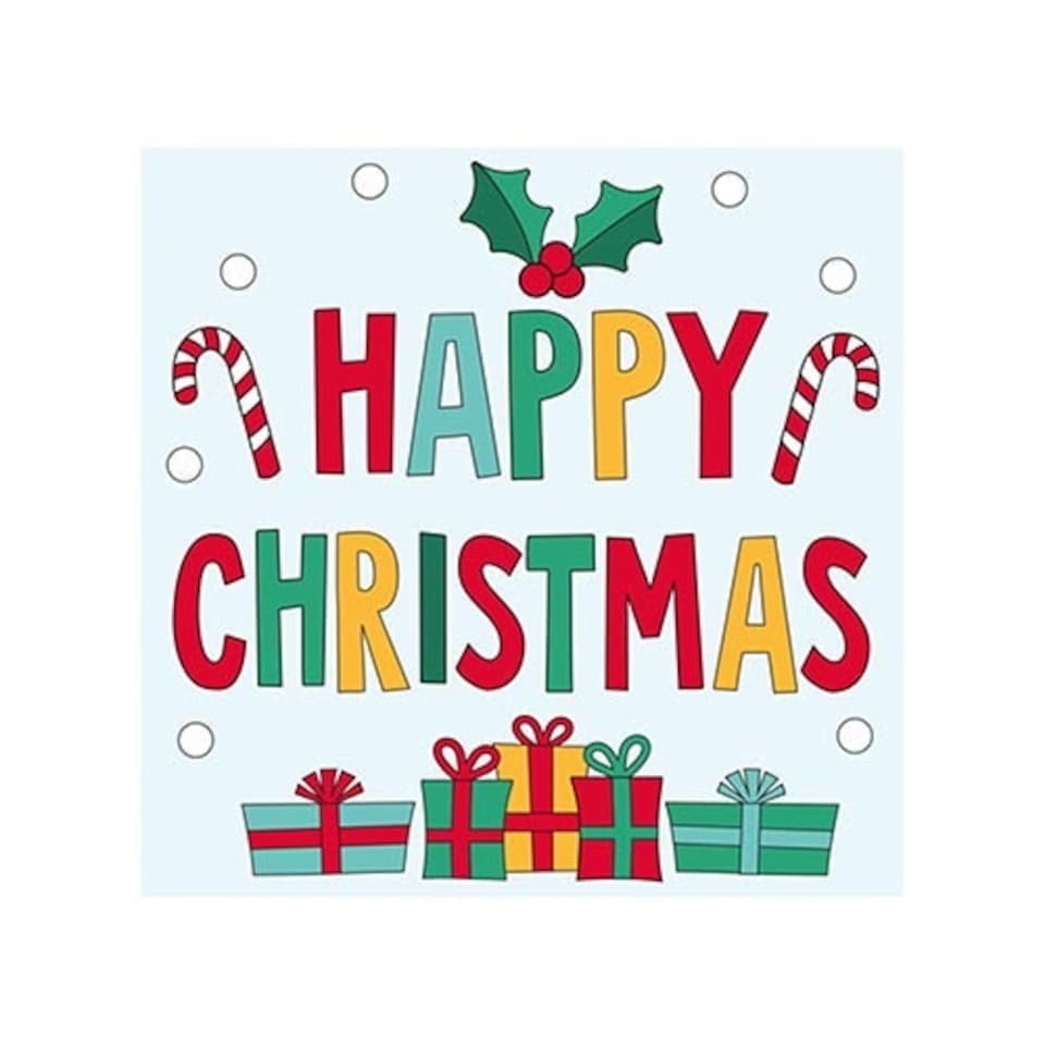 Happy Christmas Colourful Gel Window Sticker