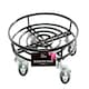 image 1 of Tom Chambers Handcrafted Heavy Duty Round Black Metal Garden Patio Plant Flower Pot Stand Caddy Trolley on Strong Metal Castor Wheels 37cm Black