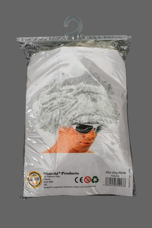 image 1 of White Afro Curly Wig | Multi