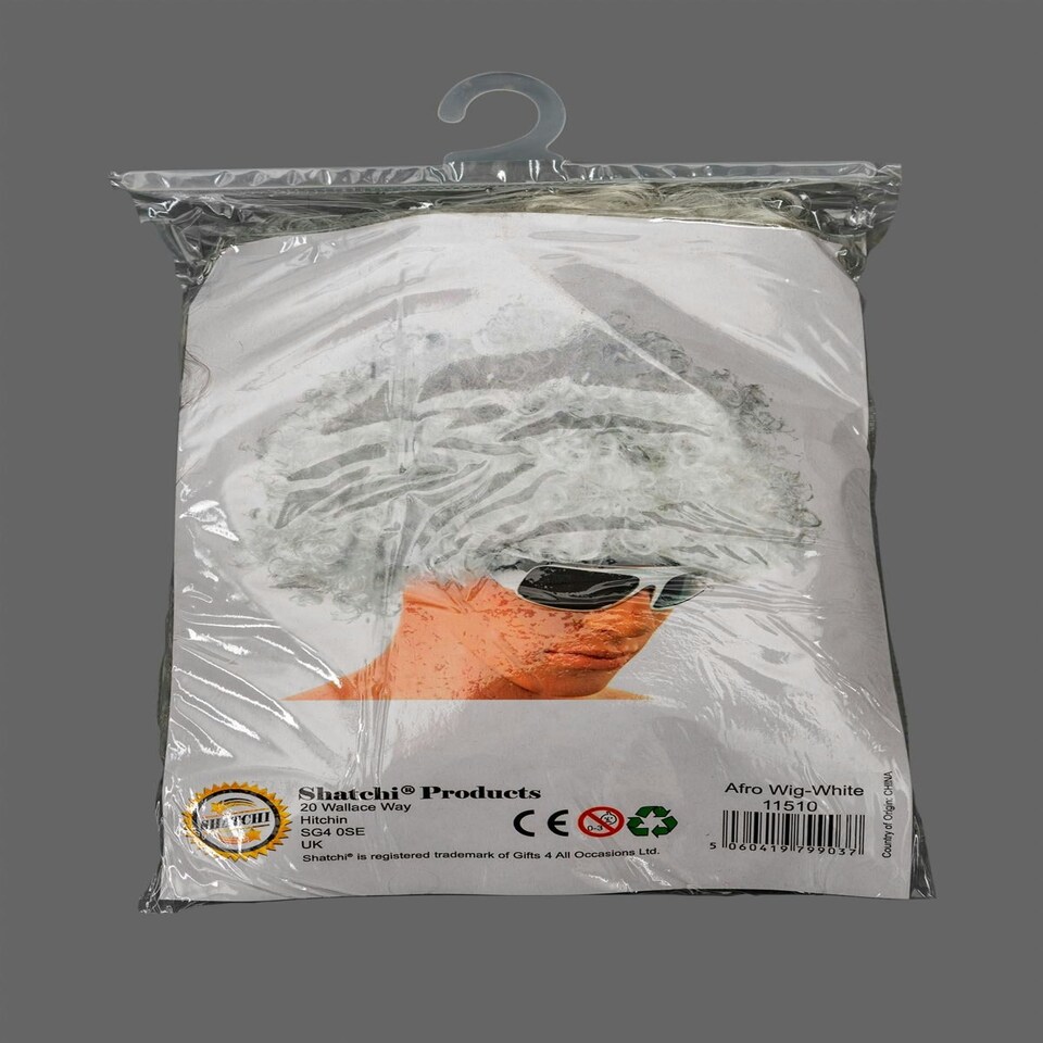 image 1 of White Afro Curly Wig Multi