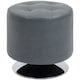 image 1 of HOMCOM 360 Swivel Foot Stool Round PU Ottoman with Thick Sponge Padding and Solid Steel Base, Grey