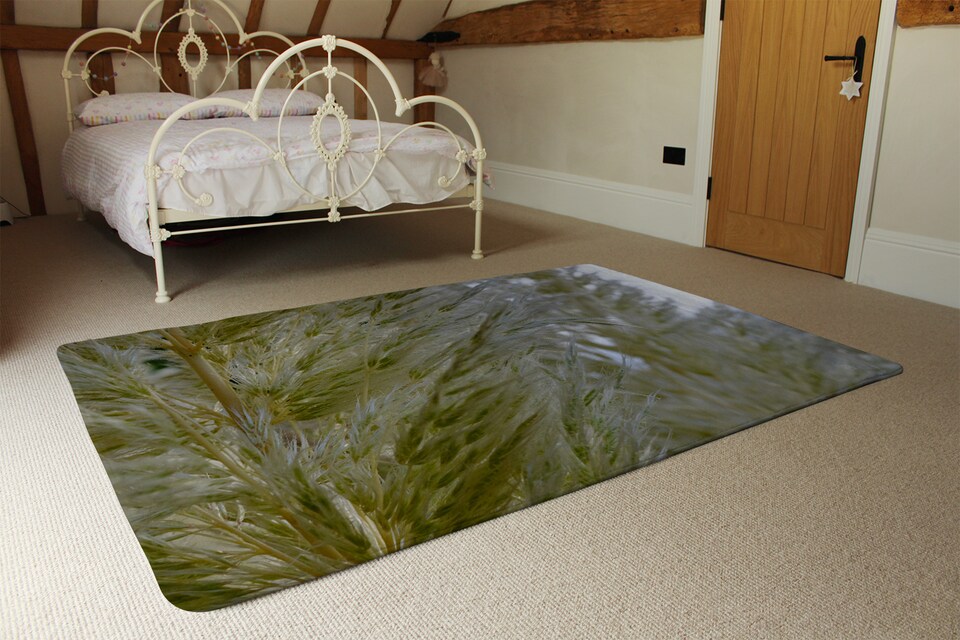 image 1 of Autumn Pampas Grass Close Up Designer Rug | Multi