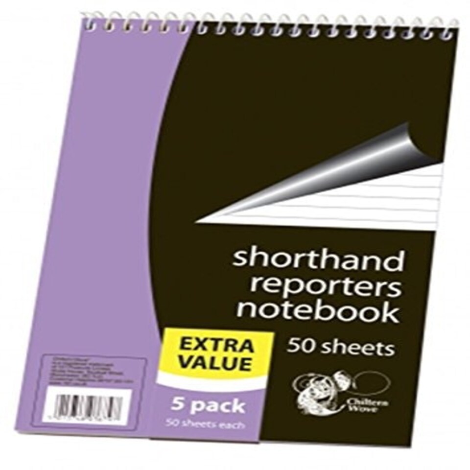 image 1 of 5 Pack Of Shorthand Reporters Notebooks 50 Sheets Per Book Lined School Office