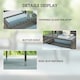 image 3 of Outsunny 2-Seat Rattan Bench w/Glass Table, Charcoal Grey Grey