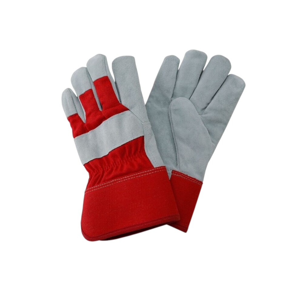 Kent & Stowe Red Fleece Lined Rigger Gloves Small Heavy Duty Suede Gardening Work Gloves Durable Outdoor Use