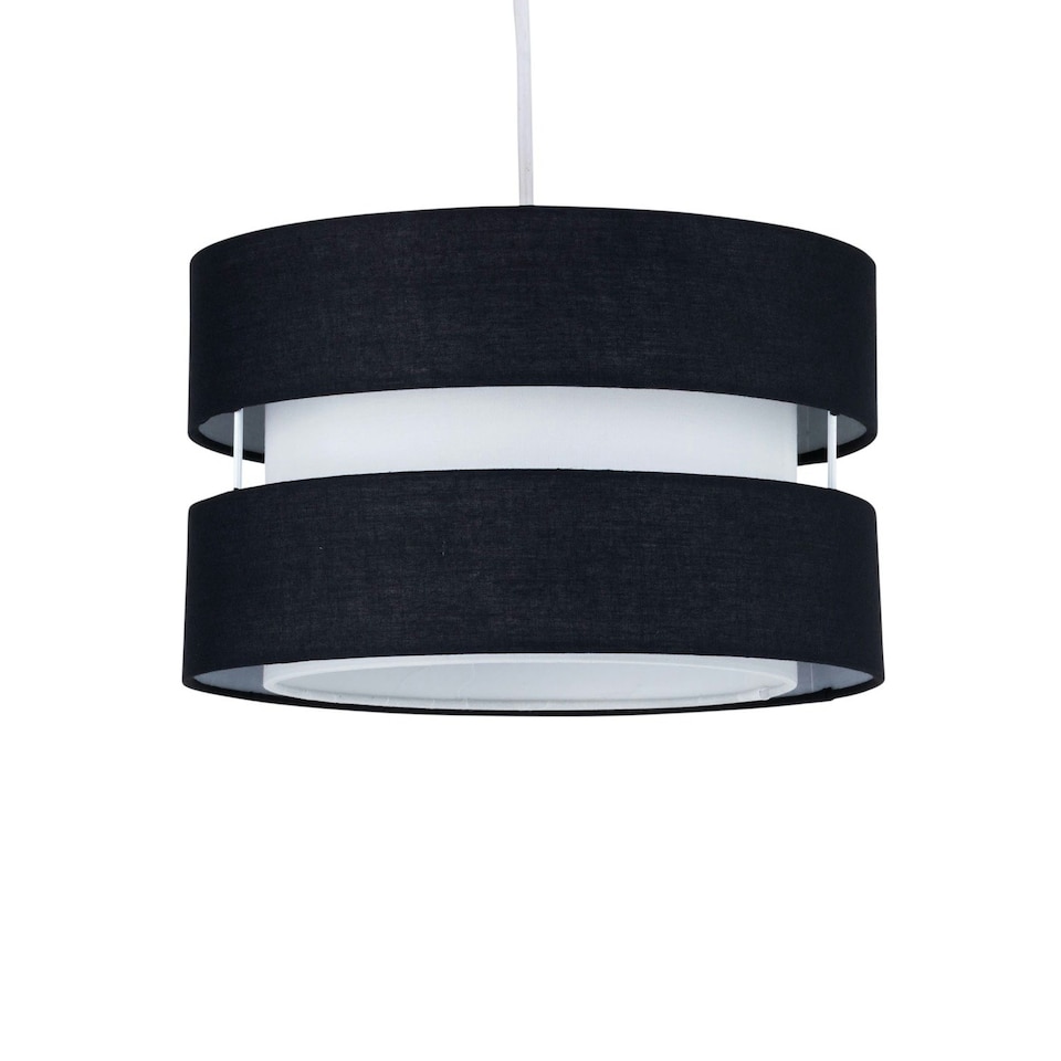 image 1 of Set of 2 Benni - Black 26cm Pendant Shades Black