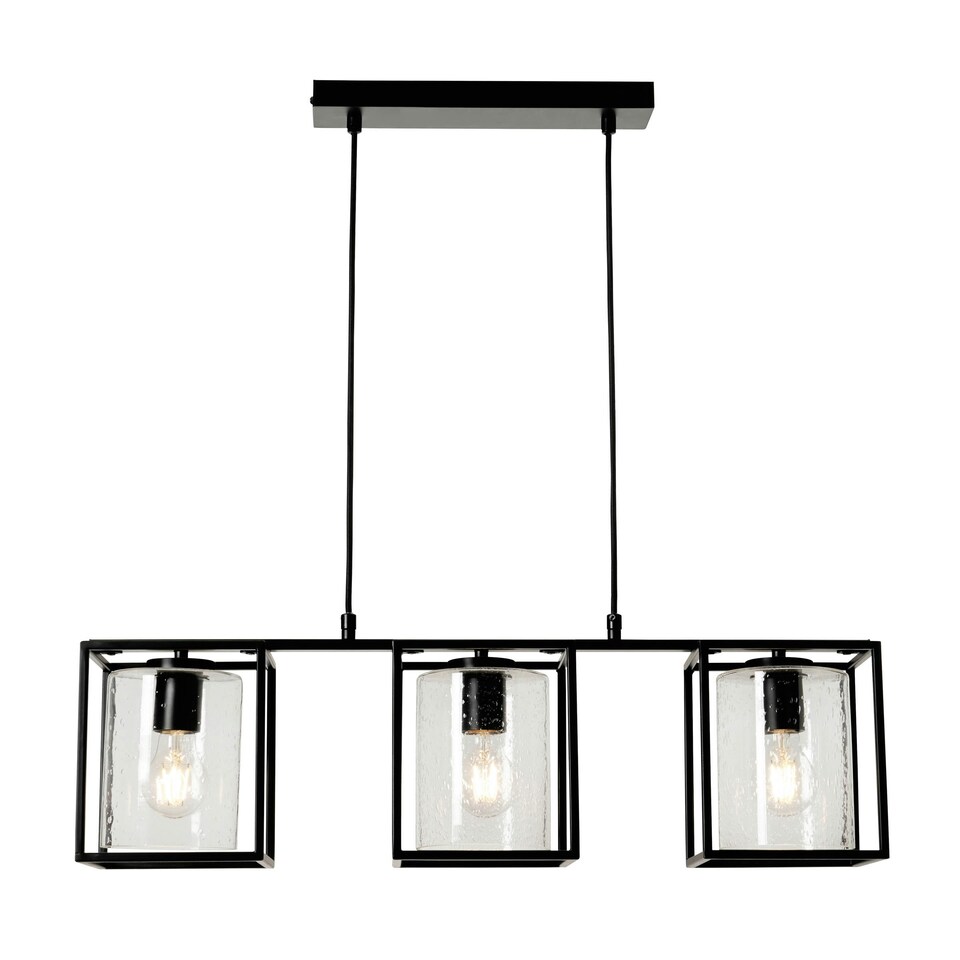 image 1 of BHS Hardy 3 Light Diner Pendant, Black