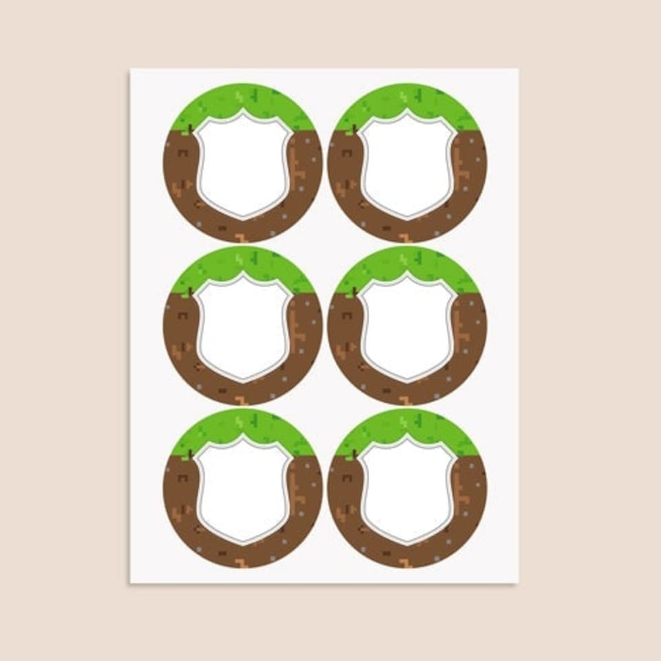image 1 of Pixels Design Round Stickers 88mm - Sheet of 6
