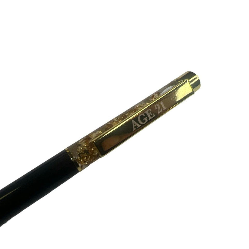 image 1 of Age 21 Captioned Gold Leaf Ballpoint Gift Pen