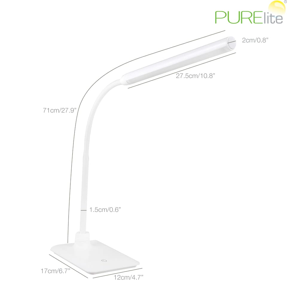 image 1 of PURElite LED Hobby Table Light - Flexible LED Table & Desk Lamp, Mains Operated with 4 Brightness Settings for Reading & Crafts