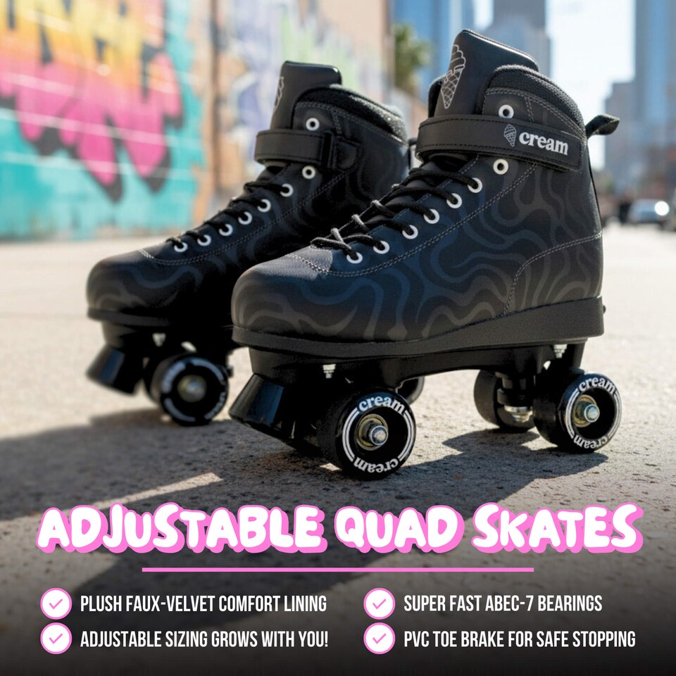 image 1 of CREAM Scoop Quad Roller Skates, Adjustable