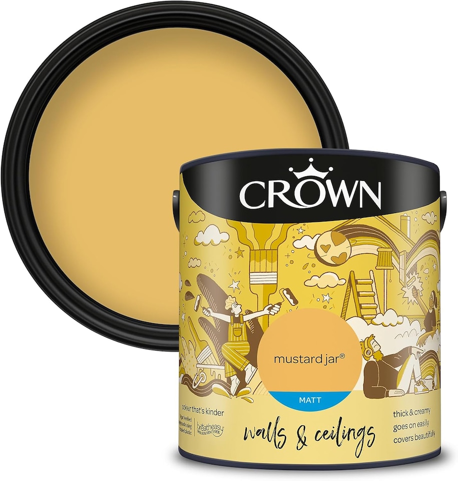 image 1 of Crown Matt Emulsion Paint - Mustard Jar - 2.5L